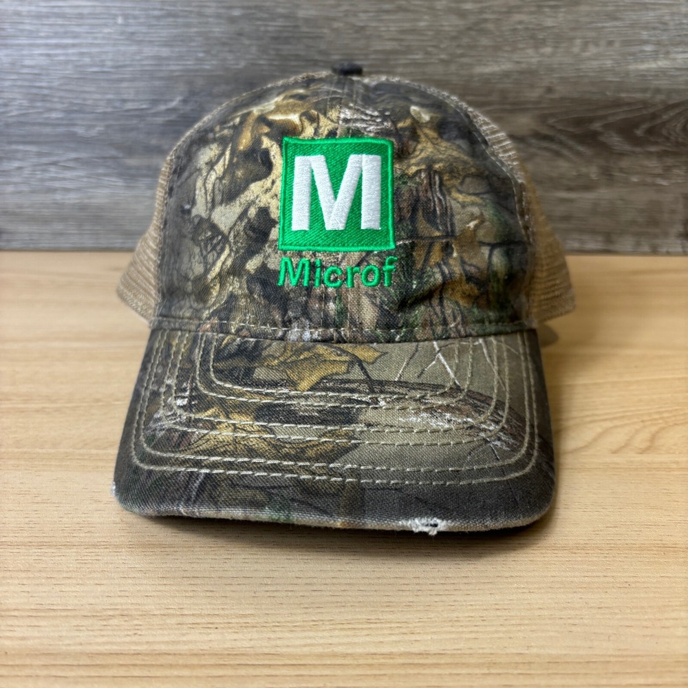 Microf Hat Cap Snap Back Brown Green Camouflage Hunting Outdoors